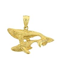 Dazzlers Solid 14 karats gold Double Whale Charm Pendant Available in three colors from jewelsberry (weights: 3.5 grams only)