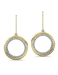 14k Yellow Gold 0.44 Ctw Eternity Diamond Earrings