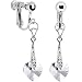 Austrian Crystal Heart April Birthstone Clip Earrings