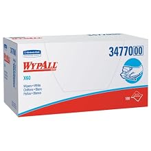 Kimberly-Clark Wypall X60 Reinforced Disposable Wiper, 23" Length x 11" Width, White (9 Packs of 100)