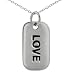 Sterling Silver LOVE ID Tag Pendant