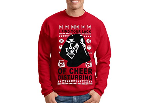 Star Wars Ugly Christmas Sweater Darth Vader Red I Find Your Lack Of Cheer Disturbing (XXL)
