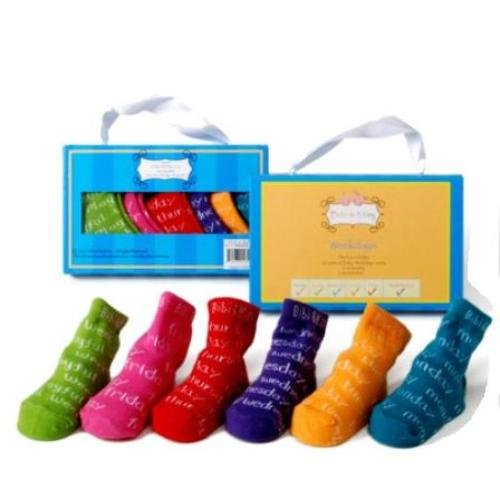 Bibi & Mimi Baby Socks - Weekdays, 6 Pairs