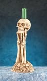 Skull In Hands Votive / Candle Holder - Collectible Skeleton Figure