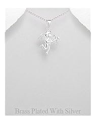Cupid CZ Pendant Necklace In Brass