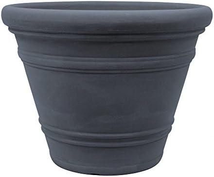 Planters Online Resin Pienza Planter, 24"/Large, Charcoal