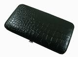 WOMEN FLAT WALLET CLUTCH BY DESIGNSK (Crocodile Black)