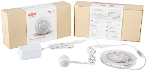 forpow Under bed light Motion Activated Auto Shut Off Warm Soft Glow 5 Brightness 30Seconds to 10Minutes Adjusted Timer Single Sensor Night Light (White single sensor)