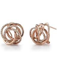 14k Rose Gold 1.40 Ctw Rose Gold Swirl Diamond Earrings