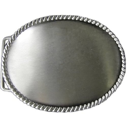 Plain Antique Silver Oval Weastern Belt Buckle