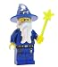 LEGO Loose Minifigure Blue Wizard w/ Trans-Neon Green Wand