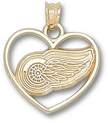 Detroit Red Wings 14K Gold Logo Heart Pendant