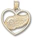 Detroit Red Wings 14K Gold Logo Heart Pendant