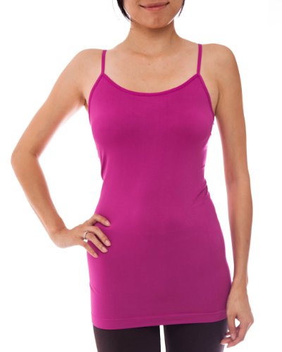 Ladies Seamless Tunic Cami 25 Inch Long Unstretched, Multiple Colors Available