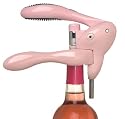 Metrokane Classic Rabbit Lever-Style Corkscrew; Foil Cutter,Pourer Stopper,  Pink