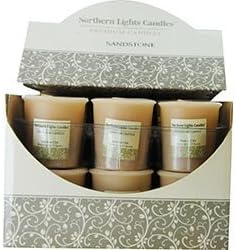 Sandstone Essential Blend - Votive Box Set, 18 Essential Blends Votives. Each Votive Burns Approx. 15 Hrs.