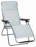 Lafuma Futura Clipper Mesh Recliner With Wood Arm, Ecume Picture
