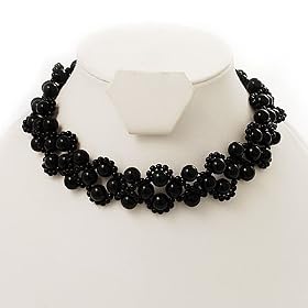 Black Acrylic Beaded Flex Choker Adult