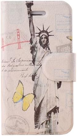 Meaci Apple Iphone 4&4s Folio Case Fashion Pattern with Kickstand Credit Card Holder Id Holder Pu Leather Material Cover Magnetic Buckle (VIII)