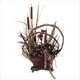 IMAGE OF Calla Lilies and Feathers in Ceramic Vase Faux Flowers