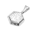Sterling Silver Hexagon Locket Pendant, Size: 21mm