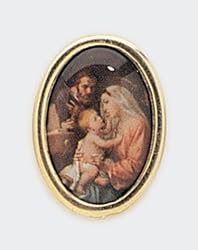 Gold Plated Religious Lapel Pin - Holy Family