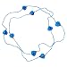 Ink Blue Hearts Beaded Long Collar Necklace