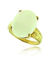 14k Yellow Gold Opal Oval Gemstone Ring, Birthstone of October