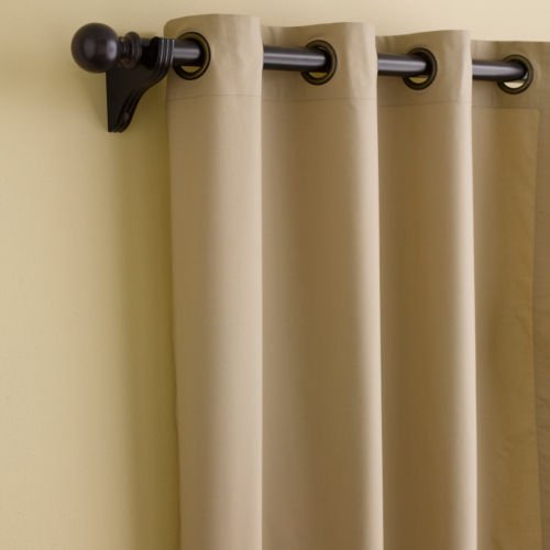 Energy Saver Cotton Grommet Top Curtain Set of 2, 40X63, NATURAL