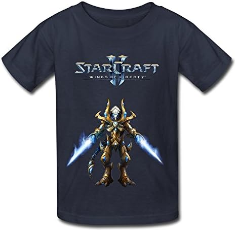 RILI Kid's Cartoon StarCraft T-shirts Size M Navy