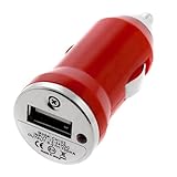 Mini USB Car Charger Vehicle Power Adapter - Red for Apple iPhone 4 4G 16GB ....