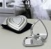 Favors: Chrome Heart Compact Mirror in velvet pouch - Wedding Favor / Wedding Party Supplies