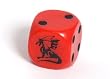 16mm d6 Round Cornered Opaque Dragon Dice, Red w/Black
