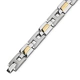 Men's 24K Gold Overlay and Titanium Bracelet