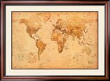 World Map Map Framed Poster Print, 46x34