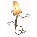 Wall sconce light fixture gecko wrought iron cocoa leaf shade