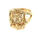 Mens Hip Hop Jesus Crucifix Cross Anchor 24k Yellow Gold Layered Fashion Ring ~ You Choose your Size!