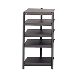 Lovan Affiniti Hifi Rack, 5-Tier Matte Black Frame w/Matte Black MDF Boards