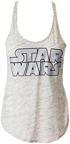 Sidecca Star Wars Logo Racerback Tank Top-Grey/Black-X-Large