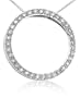10k White Gold Classic Diamond Circle Pendant (1/4 cttw, I-J Color, I2-I3 Clarity)
