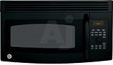 GE Spacemaker JVM1665DNBB 1.6 cu. ft. Over-the-Range Microwave Oven with 300 CFM Ventilation, 1100 Cooking Watts, 1200 Grilling Power Watts, 10-Power Levels, Pre-Programmed Grill Menus, Sensor Cooking, Brick-Oven Red Interior and Convertible to Recirculation: Black