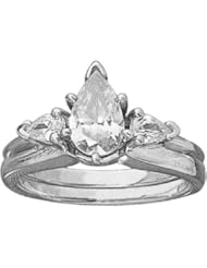 Ann Harrington Jewelry 14k White Gold 1/4 Ct Tw Diamond Pear Shape Ring Wrap