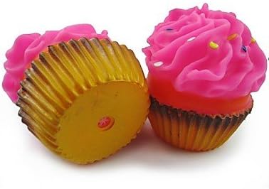 DAVE Multi Color multi size Icecream Cake Shape Rubber Squeaking Toy for Pets Dogs Cats , Rose