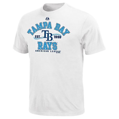 MLB Tampa Bay Rays Adult Short Sleeve Basic Tee (White, Large)
