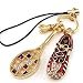 PURELY CHARMING Cell Phone Leash Charm with Handset Swarovski Crystals - Badminton Racket & Shoes