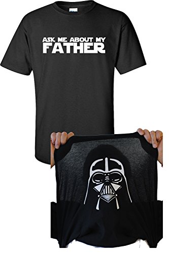 Jacted Up Tees Ask Me About My Father Darth Vader Flip Up Men's T-Shirt SHIPS FROM OHIO USA