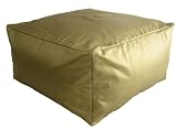 Faux Leather Gold Bean Bag Foot Stool Pouffe Slab