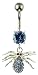 Silver Ladies Crystal Set Spider Drop Body Bar