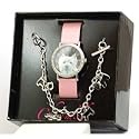 Reflex 'CHARMED' 1014329S - Montre Fille - Quartz Analogique - Bracelet rose - Cadran noir - Bracelet assorti - Boîte à cadeaux