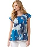 Calvin Klein Jeans Printed Flutter-Sleeve Top
